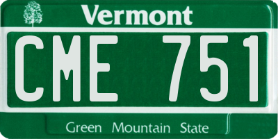 VT license plate CME751
