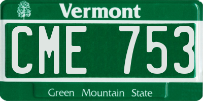 VT license plate CME753