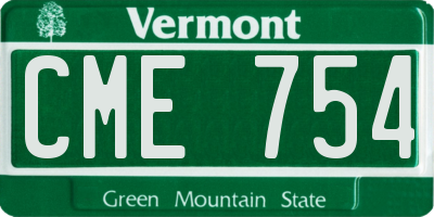 VT license plate CME754
