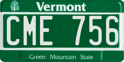 VT license plate CME756