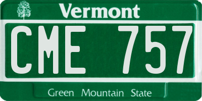 VT license plate CME757