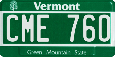VT license plate CME760