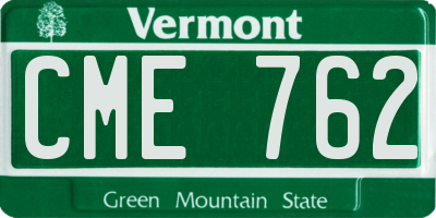 VT license plate CME762