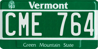 VT license plate CME764