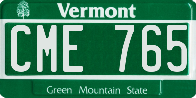 VT license plate CME765