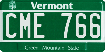 VT license plate CME766