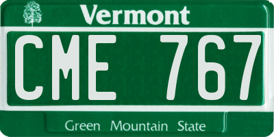 VT license plate CME767