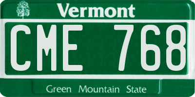 VT license plate CME768