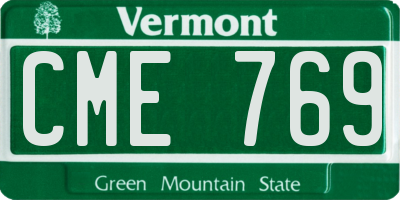 VT license plate CME769