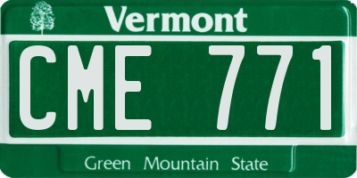 VT license plate CME771