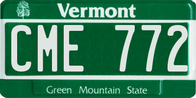 VT license plate CME772
