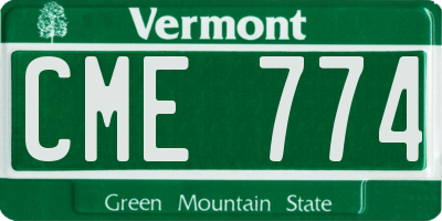 VT license plate CME774