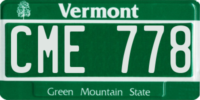 VT license plate CME778