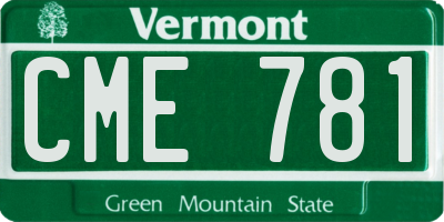 VT license plate CME781