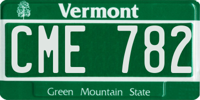 VT license plate CME782