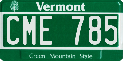 VT license plate CME785