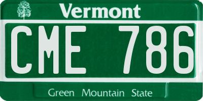 VT license plate CME786