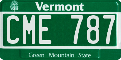 VT license plate CME787