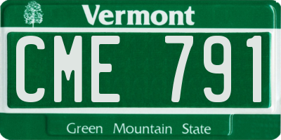 VT license plate CME791