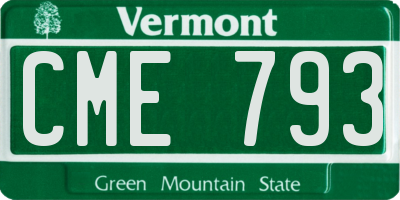 VT license plate CME793