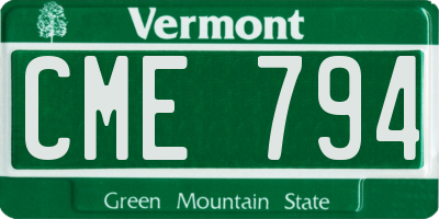VT license plate CME794