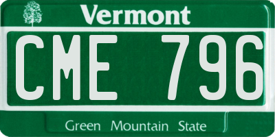 VT license plate CME796