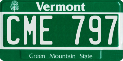 VT license plate CME797