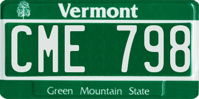 VT license plate CME798