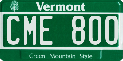 VT license plate CME800