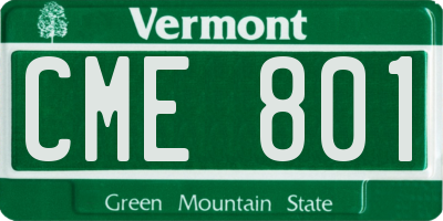 VT license plate CME801