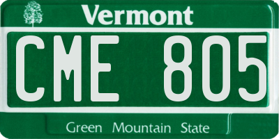 VT license plate CME805