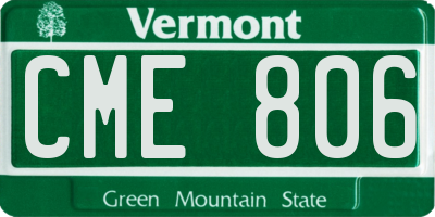 VT license plate CME806