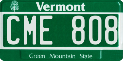 VT license plate CME808