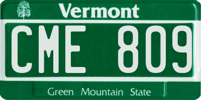 VT license plate CME809