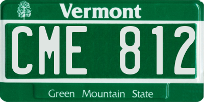VT license plate CME812