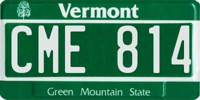 VT license plate CME814