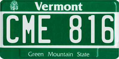 VT license plate CME816
