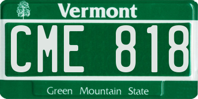VT license plate CME818