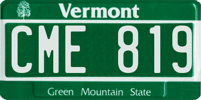 VT license plate CME819