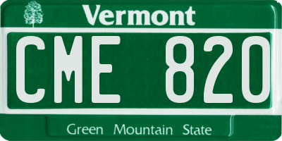 VT license plate CME820