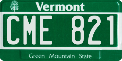 VT license plate CME821