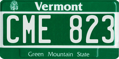 VT license plate CME823