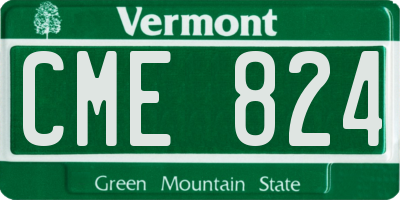 VT license plate CME824