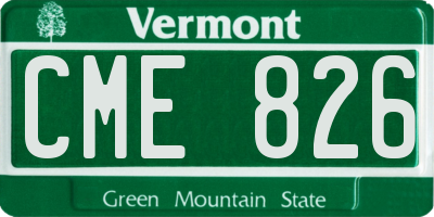 VT license plate CME826