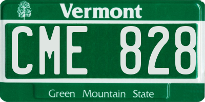 VT license plate CME828