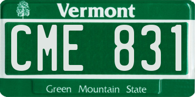 VT license plate CME831