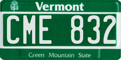 VT license plate CME832