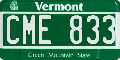 VT license plate CME833