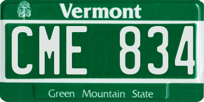 VT license plate CME834