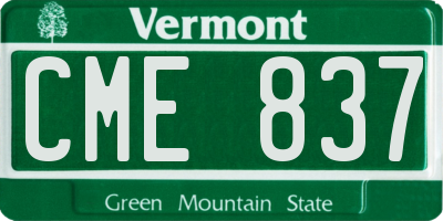 VT license plate CME837